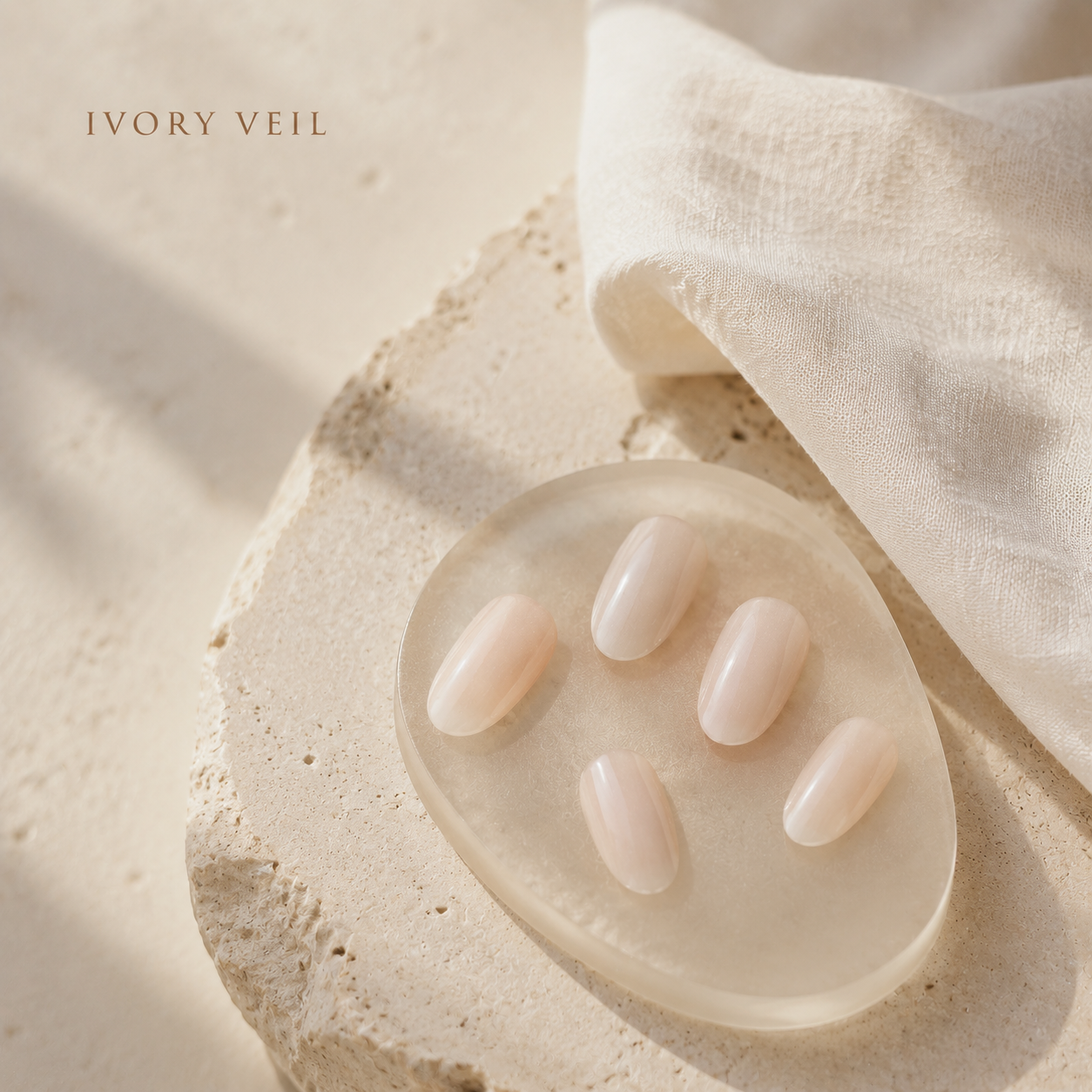 lunvona®Ivory Veil | Milky White Short Almond Press-On Nails