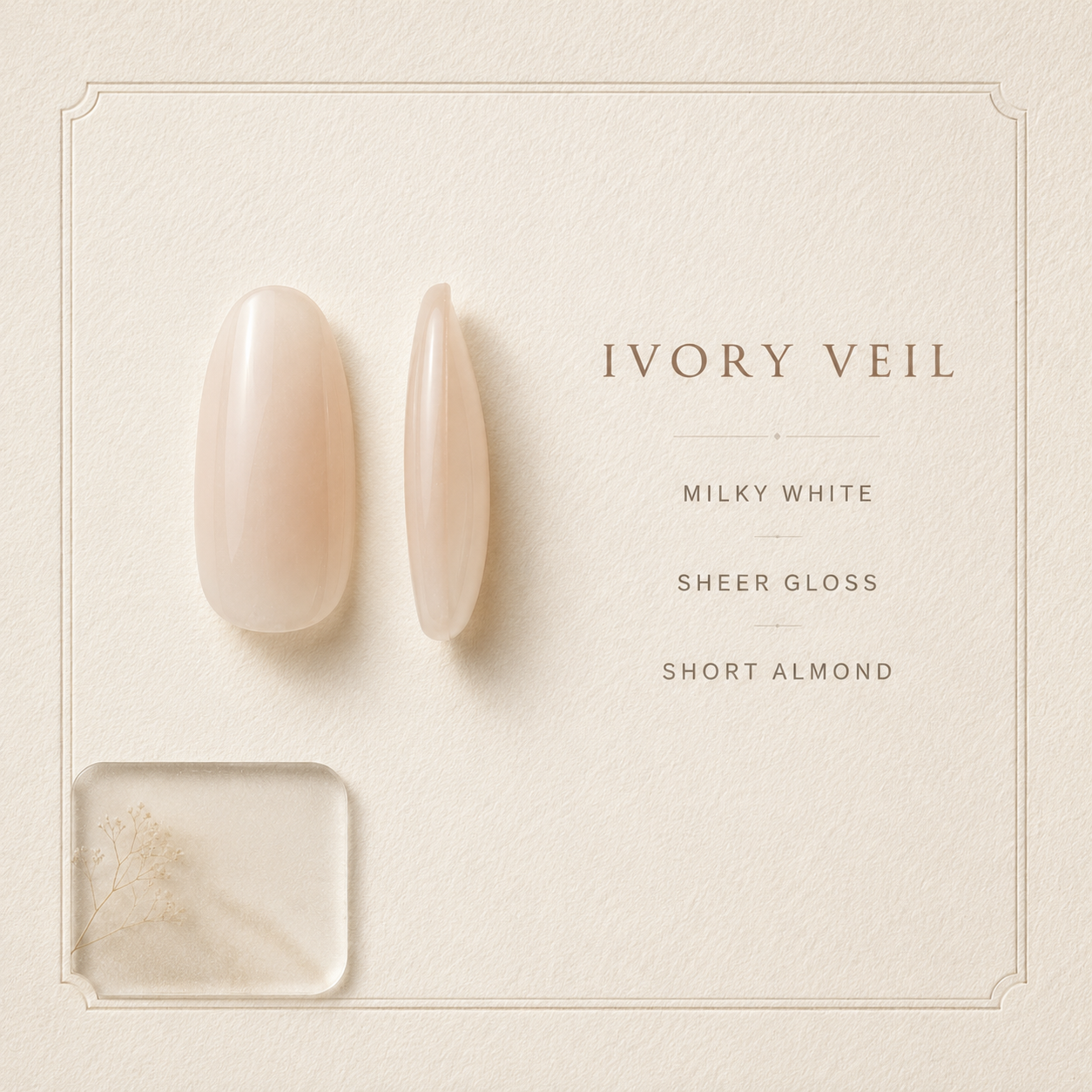 lunvona®Ivory Veil | Milky White Short Almond Press-On Nails