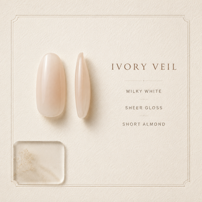 lunvona®Ivory Veil | Milky White Short Almond Press-On Nails