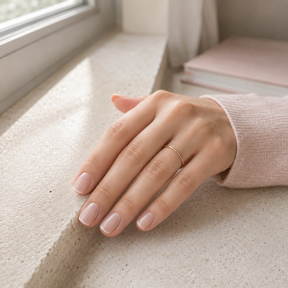 lunvona®Blush Line | Nude Micro French Short Squoval Press-On Nails