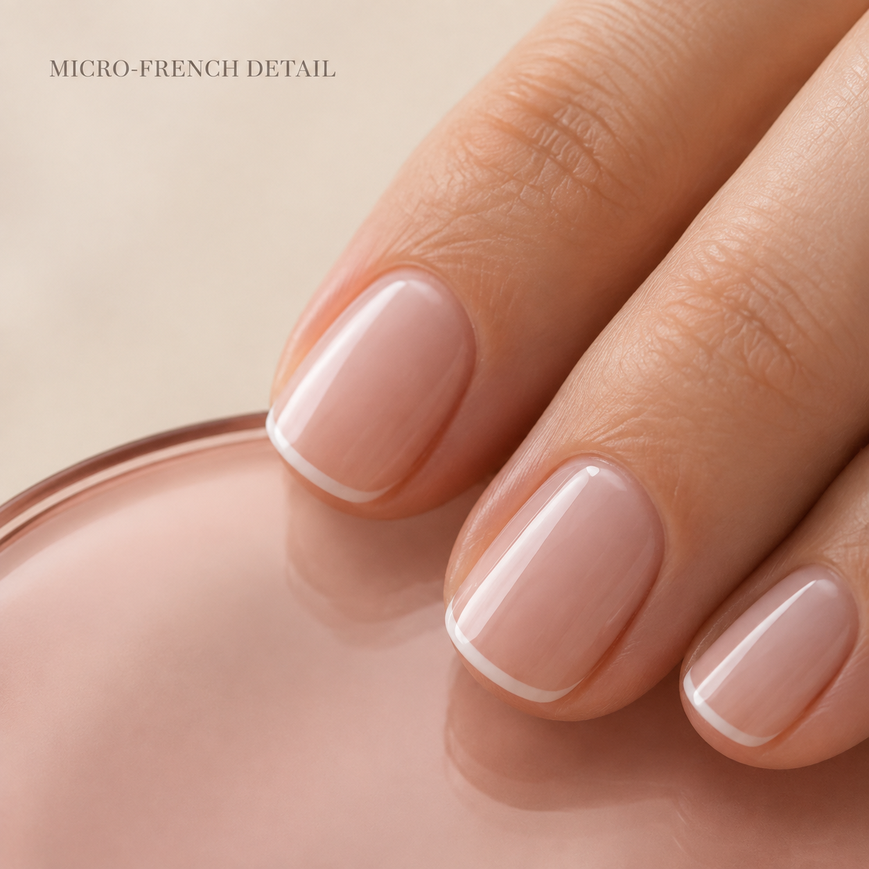 lunvona®Blush Line | Nude Micro French Short Squoval Press-On Nails