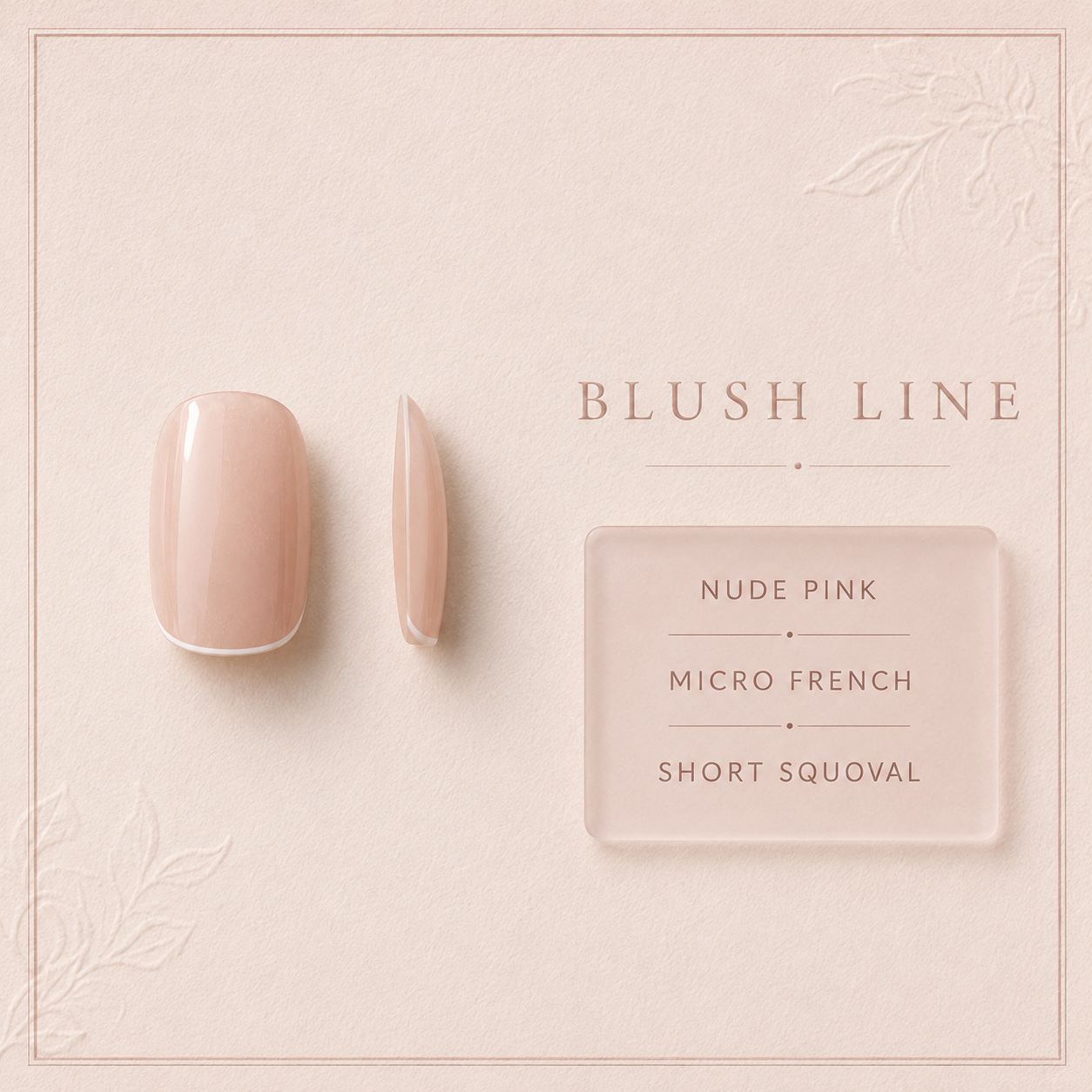 lunvona®Blush Line | Nude Micro French Short Squoval Press-On Nails