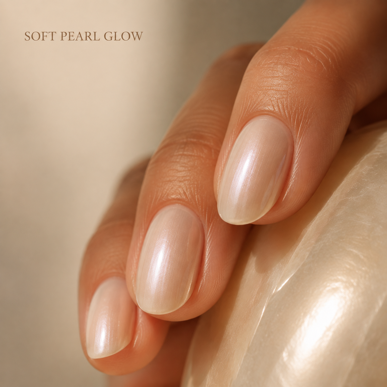lunvona®Vanilla Glaze | Pearl White Short Almond Press-On Nails