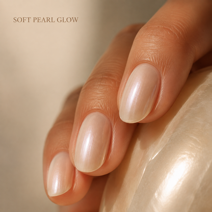 lunvona®Vanilla Glaze | Pearl White Short Almond Press-On Nails