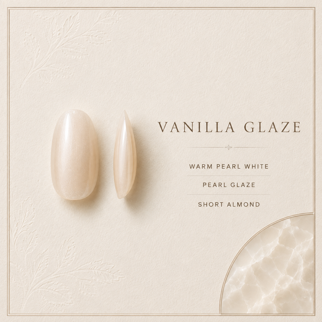 lunvona®Vanilla Glaze | Pearl White Short Almond Press-On Nails