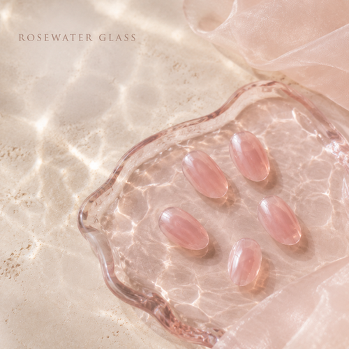 lunvona®Rosewater Glass | Sheer Pink Jelly Short Almond Press-On Nails