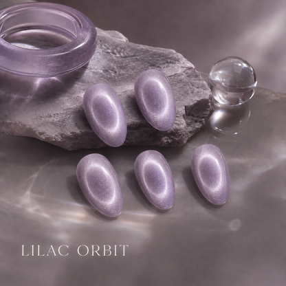 lunvona®Lilac Orbit | Lilac Cat-Eye Short Almond Press-On Nails