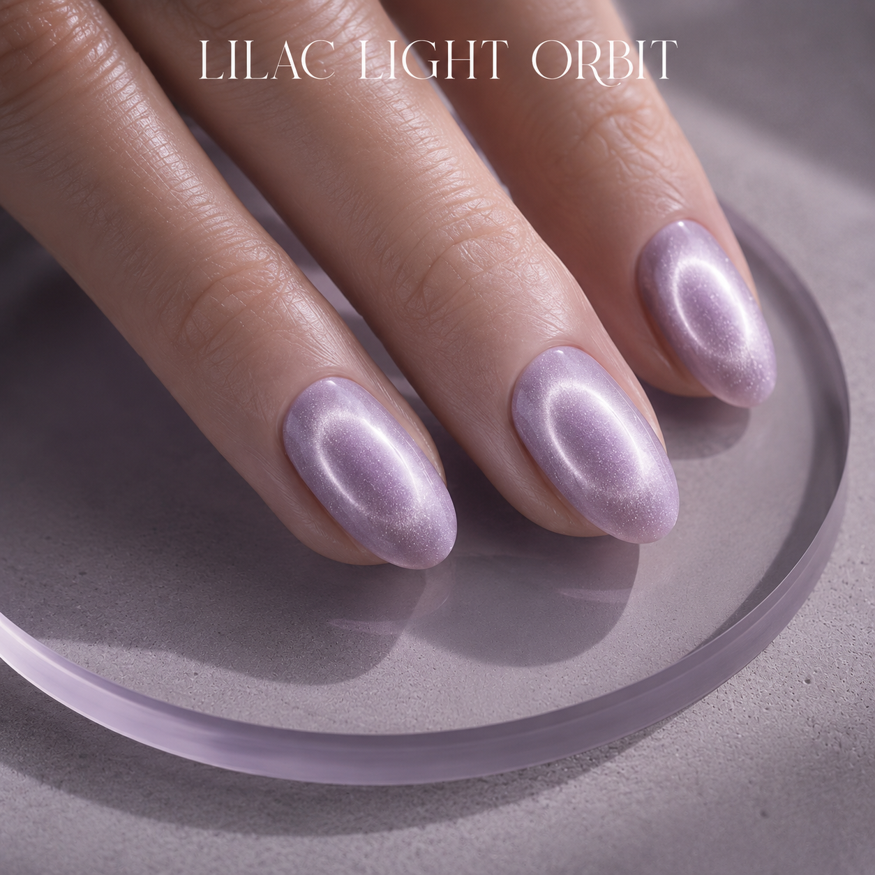 lunvona®Lilac Orbit | Lilac Cat-Eye Short Almond Press-On Nails