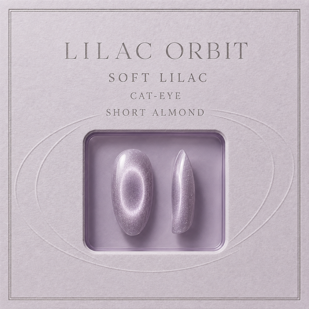 lunvona®Lilac Orbit | Lilac Cat-Eye Short Almond Press-On Nails