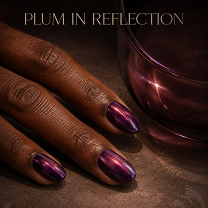 lunvona®Plum Aura | Plum Jelly Chrome Short Almond Press-On Nails